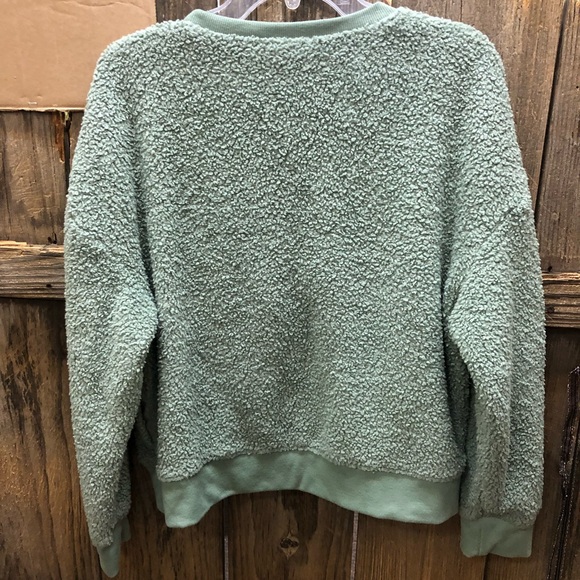 PINK Sherpa crew neck pullover - Picture 4 of 5